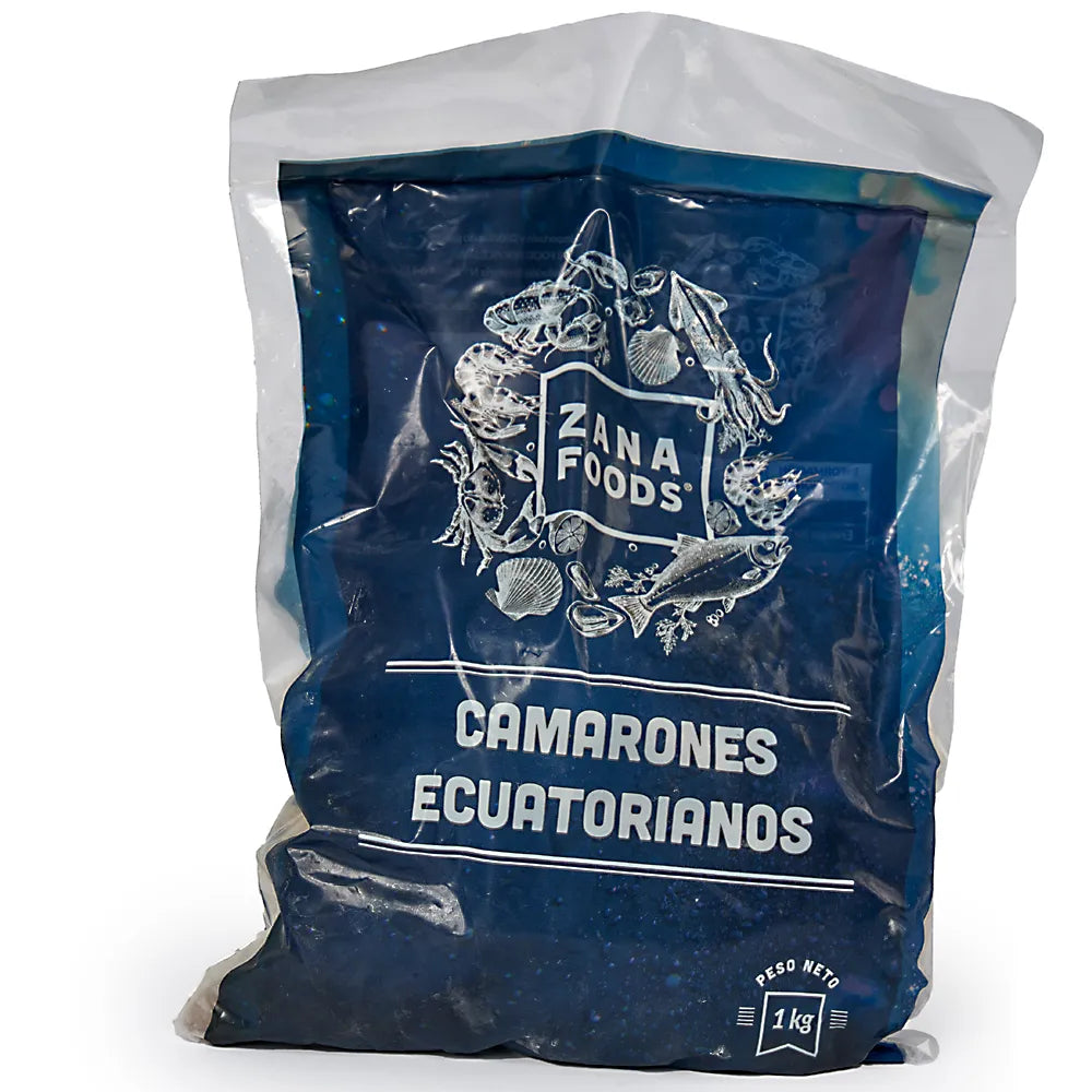 Camarones ecuatorianos - Calibre 36/40 Pelado y sin cola - 1 KG